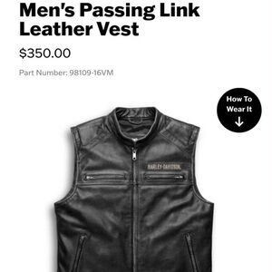 Men’s passing Link, leather Harley Davidson vest